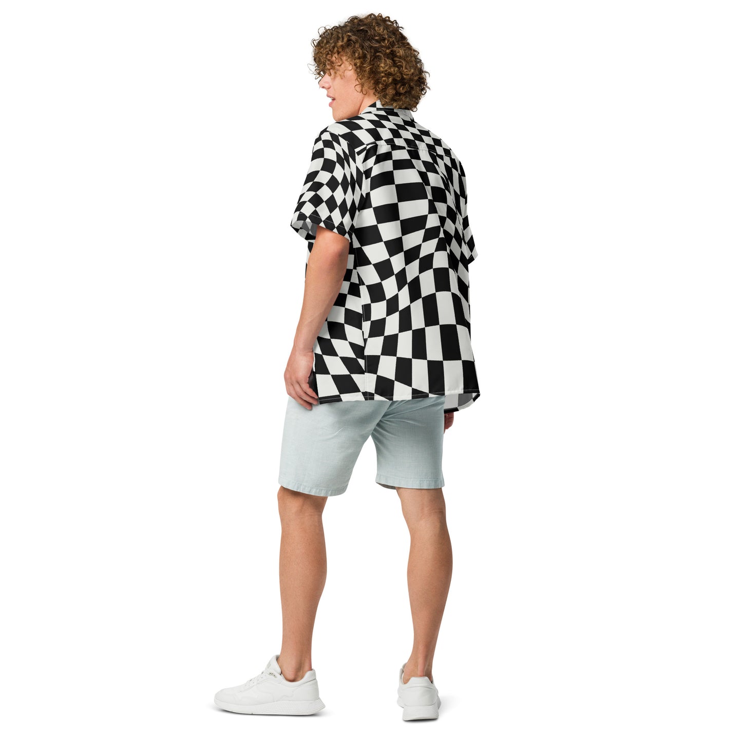 WAKEATION "Trippy Chess" Unisex Hemd mit Knöpfen