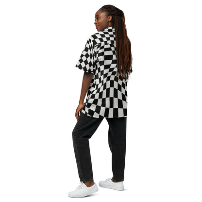 WAKEATION "Trippy Chess" Unisex Hemd mit Knöpfen