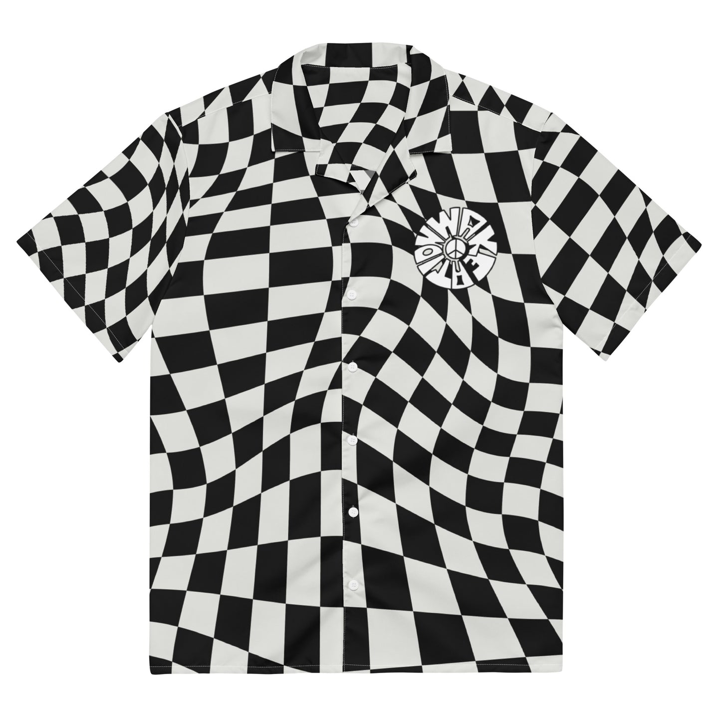 WAKEATION "Trippy Chess" Unisex Hemd mit Knöpfen