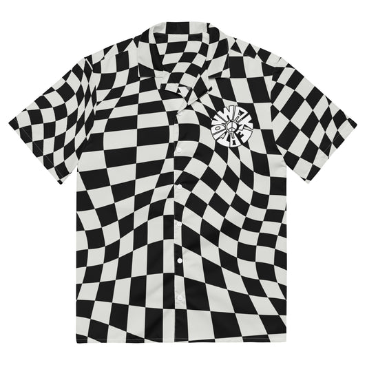WAKEATION "Trippy Chess" Unisex Hemd mit Knöpfen