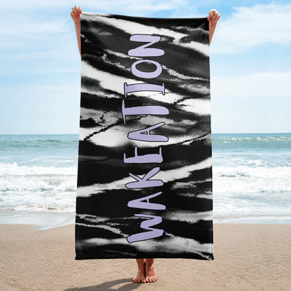WAKEATION "Black & White" Handtuch