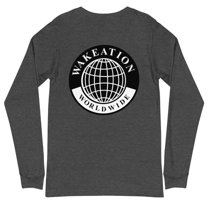 WAKEATION "Worldwide" Langärmeliges Sommer Unisex-T-Shirt