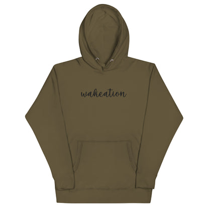 WAKEATION "Script Embroidery" Unisex- Kapuzenpullover