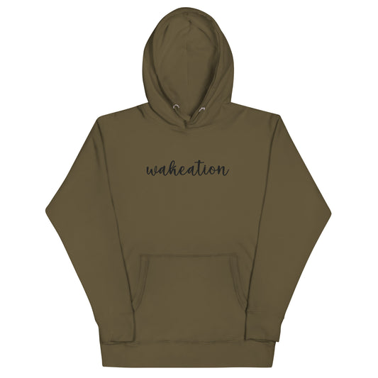 WAKEATION "Script Embroidery" Unisex- Kapuzenpullover